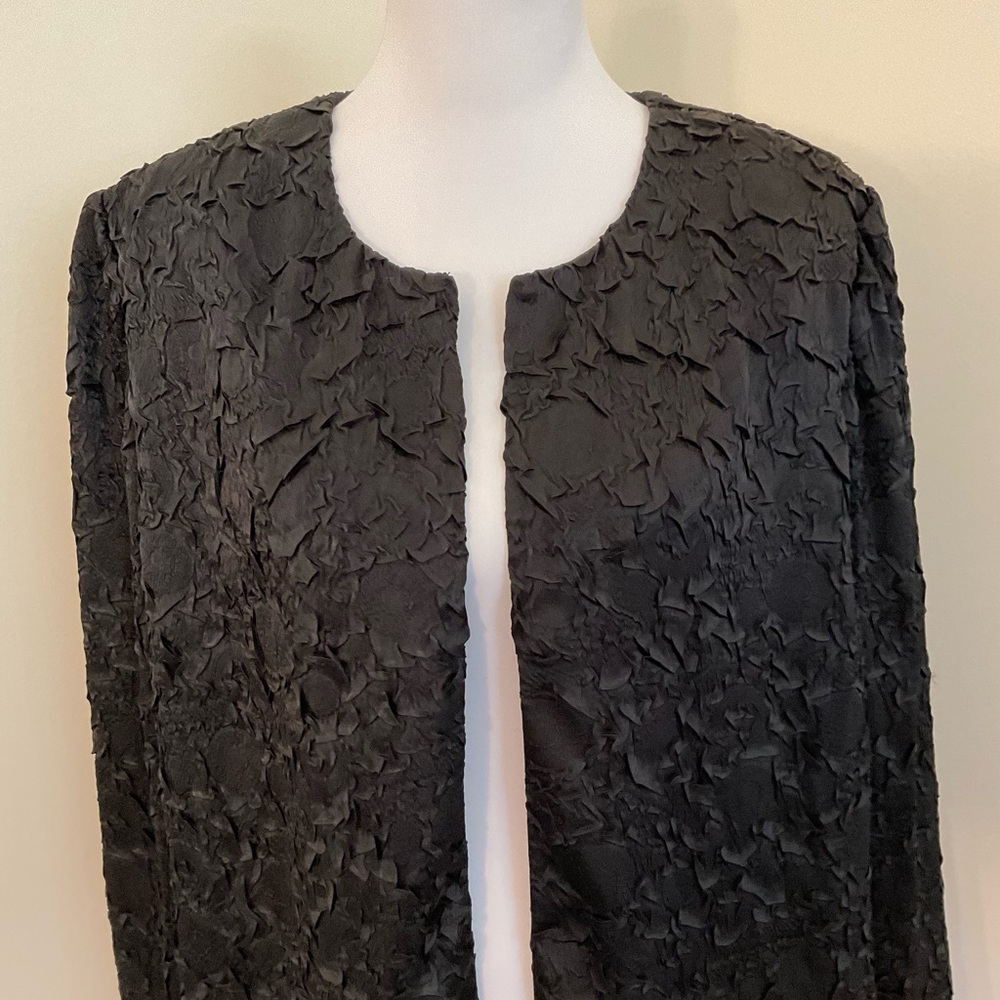 Lane Bryant Black Textured Evening Cardigan Jacket - Picture 2 of 6